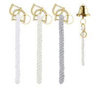OLYCRAFT 3Pack Rope Bell Pull Cotton Bell Pendant Decoration Knot 20cm Handmade Ropework Bells Rope Keychain Bells Wall Hanging Ropes with Alloy Clasps for Tree Keychain Rustic Home Present Set