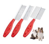 OLYCRAFT 3Pcs 3 Styles Stainless Steel Pet Combs Macrame Fringe Comb with Plastic Handle for Removing Tangles and Knots Grooming Tool Tassel Brush