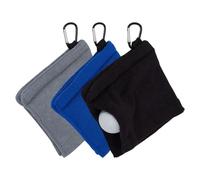 OLYCRAFT 3Pcs Golf Ball Towel with Clips 13x14cm Small Golf Pocket Towel Dark Blue Black Gray Polyester Golfs Towels with D Clip Portable Golfs Cleaner Accessories Presents for Clubs Men Women