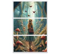 OLYCRAFT 3pcs/Set Human Rub on Transfers for Furniture and Crafts 30x15cm Forest Furniture Decals Mushroom Butterfly Transfer Stickers Rub on Decals for Wood Furniture Home Decor