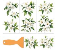 OLYCRAFT 3pcs/Set Jasmine Rub on Transfers for Furniture and Crafts 15x30cm Flowers Theme Furniture Transfer Sticker Decals Transfer Stickers Rub on Decals for Wood Scrapbook Home Decoration