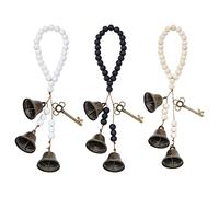 OLYCRAFT 3Pcs Witch Bells with Wood Beads for Door Knob Hanger Pagan Bell Decor Wood Beads Antique Magic Keys Witchy Room Home Decor Witchy Gifts