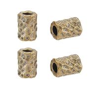 OLYCRAFT 4 Pack 15x11mm Column Paracord Beads Antique Bronze Lanyard Paracord Beads with 6mm Large Hole Brass Column Bead Brass European Bead for DIY Keychain Bracelet Jewelry Making Accessories