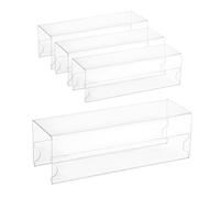 OLYCRAFT 4 Pack Acrylic Cubicle Name Plate Holder Clear Double-Sided Holder Office Business Sign Holders Changeable Nameplate Stand 7.9x2.5x2.4 Inch for Home Office fits 2 Inch Cubicle Wall