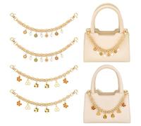 OLYCRAFT 4 Pack Bag Chain Extender Decorative Purse Chain Extender Daisy Honeycomb Handbag Chains Purse Accessories with Alloy Enamel Pendant for Tote Shoulder Bags Handle Bag Crossbag Straps
