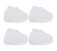 OLYCRAFT 4 Pairs Clear Waterproof Shoe Covers S White Rain Shoe Cover Reusable Silicone Shoes Covers Non-Slip Water Resistant Overshoes Silicone Rubber Rain Shose Cover for Women Men - 12x21.2cm