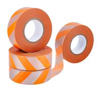 OLYCRAFT 4 Rolls Flagging Tape with Orange Silver Stripes 25mmx180m Reflective Tree Marking Tapes Non Adhesive PVC Marking Ribbon Surveyors Tape for Hunting Boundaries Hazardous Areas