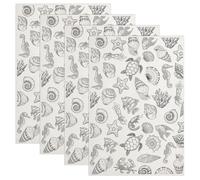OLYCRAFT 4 Sheets Shell Ceramic Clay Transfer Paper 53x38cm Marine Animal Ceramic Decals Porcelain Underglaze Transfers Papers Pottery Underglaze Paper for Pottery Enamel Decal - 0.04mm Thick