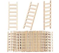 OLYCRAFT 40Pcs Miniature Wood Ladders 19.5x60mm Mini Wooden Step Ladders Garden Decoration Accessories Miniature Furniture Mini Garden Ornament for DIY Crafts Micro Landscape Prop Decorations