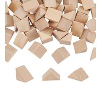 OLYCRAFT 425Pcs Triangle Wood Building Blocks Beechwood Small Wooden Cubes for Arts and Crafts Unfinished Wood Blocks for Crafting Unfinished Wooden Cubes for Crafts Making 1.6x1.2x0.8 Inch