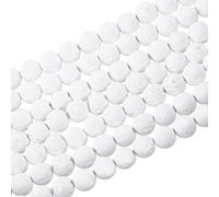 OLYCRAFT 470pcs 7.6~8mm Lava Beads Dyed White Bead White Synthetic Lava Stone Beads Oil Diffuser Beads Chakra Bead Round Loose Energy Beads White Gemstone Beads Bulk Lava Beads for Jewelry Making