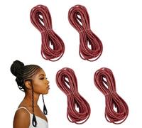 OLYCRAFT 4Pcs 20m Red Dreadlock Braids Hair Accessories Hair Strings for Braids Styling Hairs Braiding String Braiding Hairs Deco Shimmer Elastic Cord Ornament for African Braid Twist