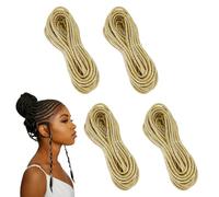 OLYCRAFT 4Pcs 21.8 Yards Gold Dreadlock Braids Hair Accessories Hair Strings for Braids Styling Hairs Braiding String Braiding Hairs Deco Shimmer Elastic Cord Ornament for African Braid Twist