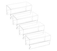 OLYCRAFT 4pcs Acrylic Cubicle Name Plate Holder Clear Cubicles Name Plate Sign Changeable Cubicles Nameplate Holder fits 6.3cm Cubicle Wall for Office Home Classroom Library 20x7.5x7.7cm