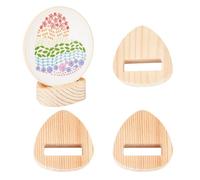OLYCRAFT 4Pcs Embroidery Hoop Display Stand 50x50x18mm Triangle Wood Embroider Hoop Easels Embroidery Hoops Wooden Base Embroider Holder Accessories for 10~22cm Cross Stitch Stand Decor