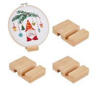 OLYCRAFT 4Pcs Embroidery Hoop Wooden Base Embroider Hoop Base 2.1x3.1 Inch Embroidery Hoop Easels Rectangle Embroidery Display Stand Cross Stitch Hoop Accessories Decor