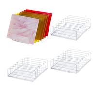 OLYCRAFT 4Pcs Stained Glass Storage Rack 7 Slots Stained Glass Storage Organizer Plastic Stain Glasses Organizer Holder Art Organizers Rack for Making Supplies Accessories Projects Cathedral Window