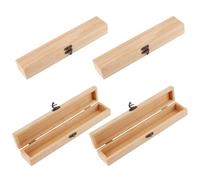 OLYCRAFT 4pcs Unfinished Bamboo Wooden Box, Rectangular Pencil Box Storage Box with Hinged Lid and Clasp, Size: 30.6cm x 5.7cm x 4.7cm (12 inch x 2.2 inch x 1.9 inch)