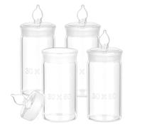 OLYCRAFT 4Pcs Weighing Bottle Glass Pycnometer Bottle Glass Beaker Pycnometer Flask Measuring Stopper Lab Bottles Chemistry Specific Gravity Scientific Bottles for Lab Scientific Storage - 30x60mm