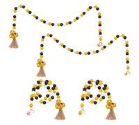 OLYCRAFT 4Pcs Yellow Dog Bells for Door Potty Training 39.2 Inch Wooden Beads Adjustable Small Puppy Supplies Decorative Hanging Dog Door Bells for Pets Puppies Potty Training Accessories