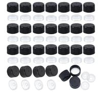 OLYCRAFT 50Pcs 24/414 Black Plastic Screw Bottle Caps with Reducer Fitments Plastic Cap with Dripper Orifice Reducer Bottle Emptying Cap Screw Bottle Jug Storage Cap Lids for 5oz Bottles