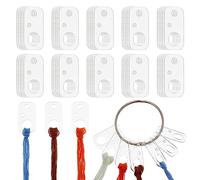 OLYCRAFT 50Pcs Clear Acrylic Thread Bobbins Set with Hinged Ring Rectangle Acrylic Bobbins Cross Stitch Tread Bobbins Sewing Thread Winding Thread Bobbins Organizers for Sewing Storage DIY Crafts