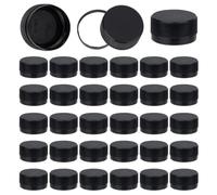 OLYCRAFT 50Pcs Plastic Bottle Caps Black Screw-On Caps 29.5mm Inner Diameter Bottle Jug Storage Cap Lids Black Plastic Tamper Seal Lids Replacement Caps Twist Cap for Juice Bottles Dispenser Caps