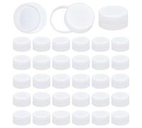 OLYCRAFT 50Pcs Plastic Bottle Caps White Screw-On Caps 28.5mm Inner Diameter Bottle Jug Storage Cap Lids Red Plastic Tamper Seal Lids Replacement Twist Cap for Juice Bottles Dispenser