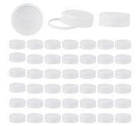 OLYCRAFT 50Pcs White Plastic Screw-On Caps 38mm Inner Diameter Reusable Plastic Bottle Caps White Plastics Seal Lid Screw Bottle Cap Replacement Lid Twist Cap for Juice Bottles Handmade Decorations