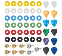 OLYCRAFT 57Pcs Guitar Accessories Kit Guitar Strap Lock kits Includes Guitar Strap Buttons with Screws Colorful Guitar Picks Complete Guitar Kit for Electric Band Acoustic Guitar Bass Repair