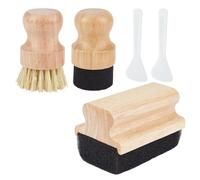 OLYCRAFT 5Pcs Cutting Board Oil Wax Applicator Mineral Oil Brush Wooden Wax Applicator with Sisal Fiber and Sponge Brush Set with Plastic Scrapers for Wood Worktop Butcher Block Spoons Utensils