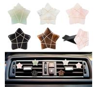 OLYCRAFT 5pcs Star Shape Crystal Stones Car Vent Clips Natural Gemstone Car Air Vent Clips Pentagram Stones Car Accessories with Copper Wire for Car Air Vent Accessory - 5Styles