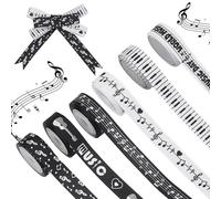 OLYCRAFT 6 Rolls Music Ribbon Set 16mm x 2.7m World Music Day Grosgrain Ribbons Musical Note Decorative Grosgrain Ribbons Musical Satin Ribbon for Recitals Crafts Hair Bows Home Party Decor