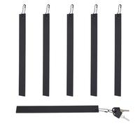 OLYCRAFT 6 Set Commercial Grade Large Keychain Slim Long Keychain Black Heavy Duty Giant Metal Key Chain Not Lose Key Giant Metal Key holder Key Holder for Business Restroom for Restrooms Public Rooms