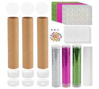 OLYCRAFT 6 Set Kaleidoscope Making Kit DIY Kaleidoscope Making Craft Kit Science Craft Party Favors Blank Kaleidoscopes with Glitter Paper for Birthday Party Supplies Group Crafts Activities