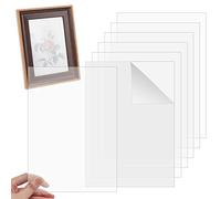 OLYCRAFT 6 Sheets 0.8mm Plexiglass Picture Frame Replacement Transparent Acrylic Photo Size Sheet 12x8 Inch Glass Clear Protective Sheets for Photo Frame and Projects Display