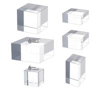 OLYCRAFT 6Pcs 6 Sizes Clear Acrylic Blocks Acrylics Display Cubes Clear Polished Acrylic Cube Solid Display Risers Stands Transparent Acrylics Block Set for Photography Jewelry Cosmetic Crafts Show