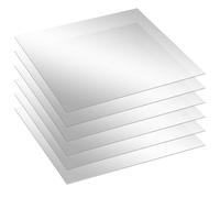 OLYCRAFT 6pcs Acrylic See-Through Mirror 29.9x30x0.15cm Acrylic Flexible Mirror Sheets Self-Adhesive Mirrors Tiles Acrylics Mirrors Sheets Wall Stickers for DIY Craft Home Wall Decor