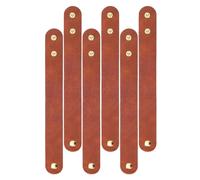OLYCRAFT 6Pcs Adjustable Leather Bracelets 8.7x1 Inch Blank Genuine Leather Snap Bracelets Blank Leathers Cuff Bracelet Leathers Wristband Brown Bracelet for DIY Craft Jewelry Making