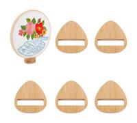 OLYCRAFT 6Pcs Embroidery Hoop Display Stand Triangle Wood Embroidery Hoop Easels Embroidery Hoop Wooden Base Embroidery Hoop Holder Accessories Fit for 10~22cm Embroidery Hoop