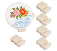OLYCRAFT 6Pcs Rectangle Pine Wood Stand 8x5.3x2cm Embroidery Hoop Display Stand Embroidery Hoop Easel Embroidery Hoop Wooden Base Embroidery Hoop Holder for Embroidery Cross Stitch Stand Decor