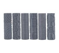 OLYCRAFT 6Pcs Terrain Texture Roller 6 Patterns 3D-Printed Miniature Terrain Rollers Clay Texture Roller Set RPG Accessory Tools for Polymer Clay Modeling Battle Mat Miniatures Tabletop Pottery