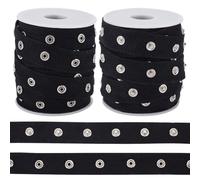 OLYCRAFT 9.1m 2 Rolls Black Snap Tape for Sewing 2cm Wide Snap Button Tape Cotton Crafts Metal Snap Tape Trim Snaps for Sewing Fastener Button Twill Tape Ribbons for Clothes DIY Sewing Crafts
