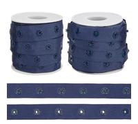 OLYCRAFT 9.1m Dark Blue Snap Tape for Sewing 18mm Wide Polyester Crafts Plastic Snap Tape Trim Snaps for Sewing Fastener Button Strips Snap Tape Button Tape Ribbon for Clothes DIY Sewing Crafts