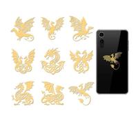 OLYCRAFT 9 Pcs 4x4cm Golden Metal Stickers Celtic Knot Dragon Self-Adhesive Decorative Decals Adhesive Picture Stickers Metal Decal Epoxy Sticker for DIY Scrapbooks Epoxy Resin Decoration
