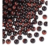 OLYCRAFT 96Pcs Tiger Eye Gemstone Beads 8mm Natural Red Tiger-Eye Gemstone Nature Tiger Eye Gemstone Loose Beads Crystal Energy Stone Strands for Bracelet Necklace Jewelry Making