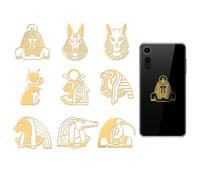 OLYCRAFT 9pcs 4x4cm Anu gyptian God Stickers Golden Metal Sticker Self-Adhesive Decorative Decals Scrapbook Edge Metal Stickers Animal Patterned Decals for DIY Resin Crafts Phone Decoration