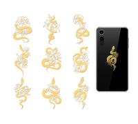 OLYCRAFT 9Pcs 4x4cm Golden Metal Stickers Snake and Flower Self-Adhesive Decorative Decals Adhesive Picture Stickers Metal Decal Epoxy Sticker for DIY Scrapbooks Epoxy Resin Decoration