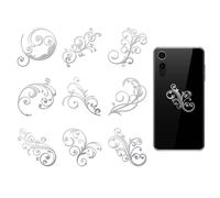OLYCRAFT 9Pcs 4x4cm Silver Metal Stickers Vines Self-Adhesive Decorative Decals Vintage Brocade Pattern Adhesive Picture Stickers Metal Decal Epoxy Sticker for Scrapbooks Epoxy Resin Decoration