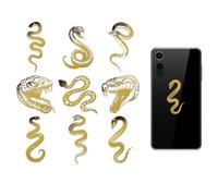 OLYCRAFT 9pcs 4x4cm Snake Pattern Metal Stickers Metal Gold Stickers Self-Adhesive Picture Stickers Self Adhesive Gold Stickers Decorate Sticker for Scrapbooks Phone Water Bottle Decor